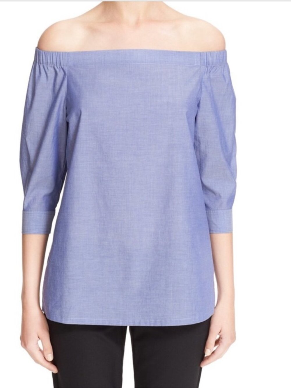 Theory Joscla Off-the-Shoulder Cotton Blouse
